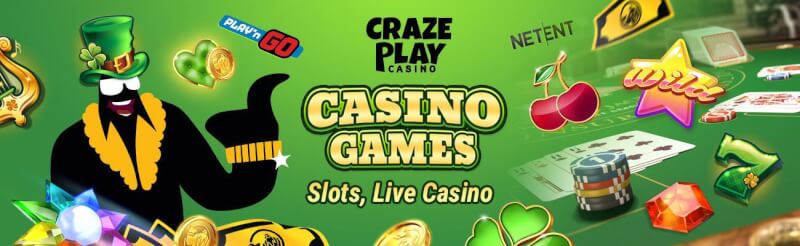 crazeplay provides different casino games like slot machines, blackjack kimi real vaxt kazino oyunları, bakkara və rulet-loqosu