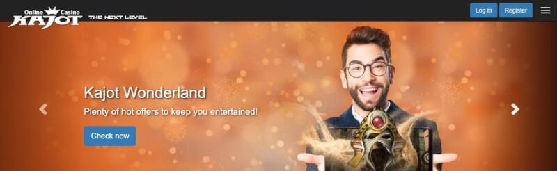 kajot casino homepage provides gambling games, first deposit extra and promotions for new players-logo