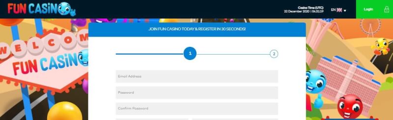 fun casino homepage provides casino games and offers for new players-logo