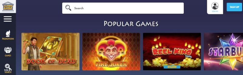 casino gods website offers casino games and offers for brand new players-logo