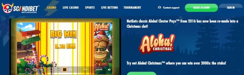 scandibet casino website offers gambling games, very first deposit extra and campaigns for new players-logo