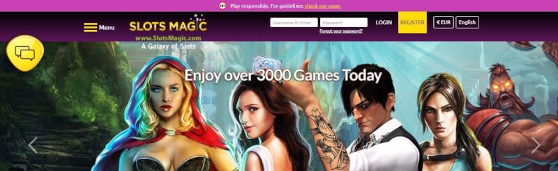 slotsmagic homepage provides casino games, ilk depozit əlavə və yeni oyunçular üçün promosyonlar-loqosu