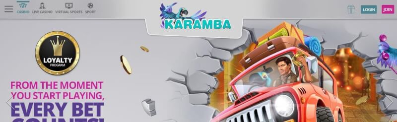 karamba casino website offers gambling games and campaigns for new players-logo