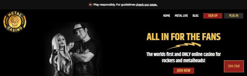 metal casino website offers casino games, yeni oyunçular üçün ilk depozit bonusu və promosyonlar-loqosu
