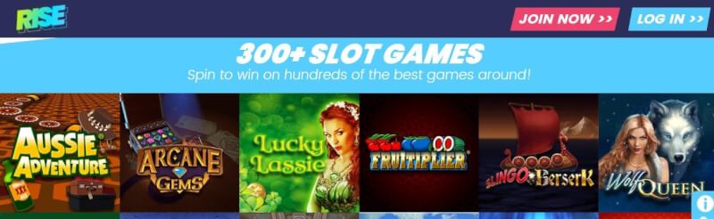 rise casino homepage provides casino games, ilk depozit əlavə və yeni oyunçular üçün təkliflər-loqosu