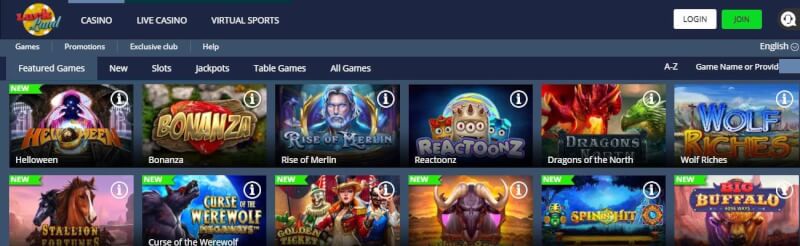 luckland casino homepage offers casino games, ilk depozit əlavə və yeni oyunçular üçün təkliflər-loqosu