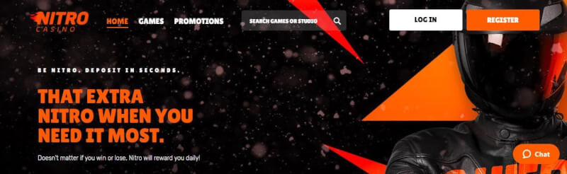 nitro homepage provides casino games and offers for new players-logo
