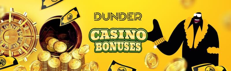dunder welcome extra for brand new players offers no-cost spins and deposit bonus-logo