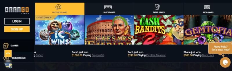 brango casino website offers gambling games and promotions for brand new players-logo
