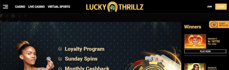 lucky thrillz homepage provides casino games, ilk depozit bonusu və yeni oyunçular üçün kampaniyalar-loqosu