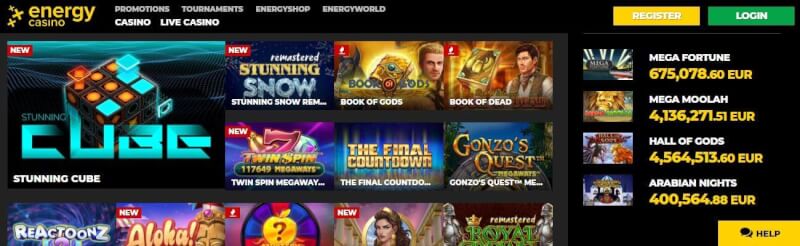 energy casino website offers casino games and campaigns for brand new players-logo