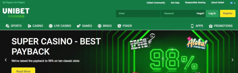 the ultimate Casino knowledge, check Unibet today and luxuriate in most of the casino classics, including slots, Blackjack, Roulette and Baccarat-logo