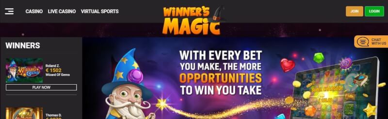 winners secret casino homepage offers gambling games, ilk depozit bonusu və yeni oyunçular üçün promosyonlar-loqosu