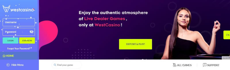 westcasino homepage provides casino games, çox ilk depozit əlavə və yeni oyunçular üçün kampaniyalar-loqosu
