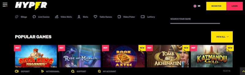 hyper casino website provides gambling games, ilk depozit əlavə və yeni oyunçular üçün promosyonlar-loqosu