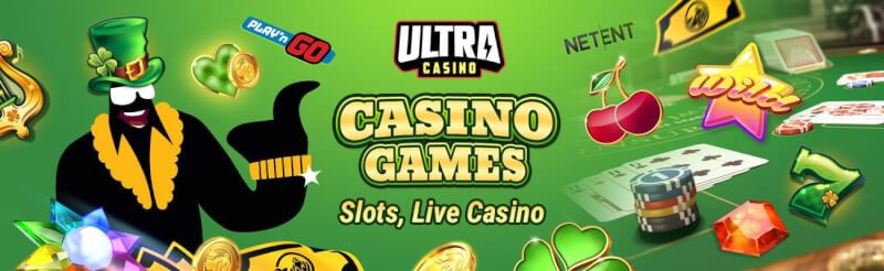 ultra casino provides different games like slot machines, rulet, blackjack and real time casino games-logo