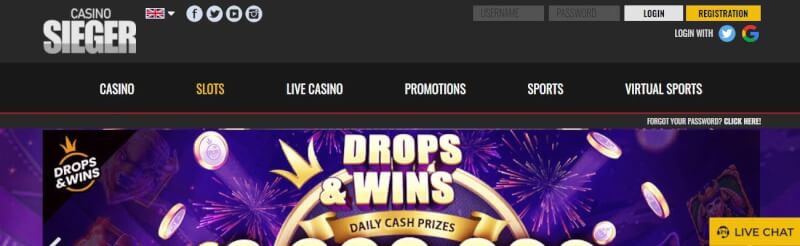 casino sieger homepage offers gambling games, ilk depozit bonusu və yeni oyunçular üçün təkliflər-loqosu