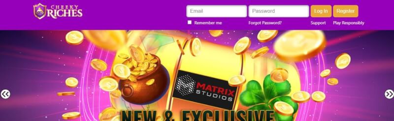 cheeky riches website provides casino games, ilk depozit bonusu və yeni oyunçular üçün təkliflər-loqosu