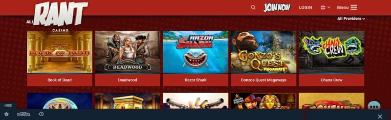 rant casino website provides gambling games, ilk depozit əlavə və yeni oyunçular üçün promosyonlar-loqosu