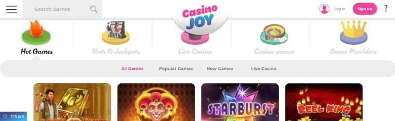 casino joy website includes casino games, ilk depozit bonusu və yeni oyunçular üçün təkliflər-loqosu